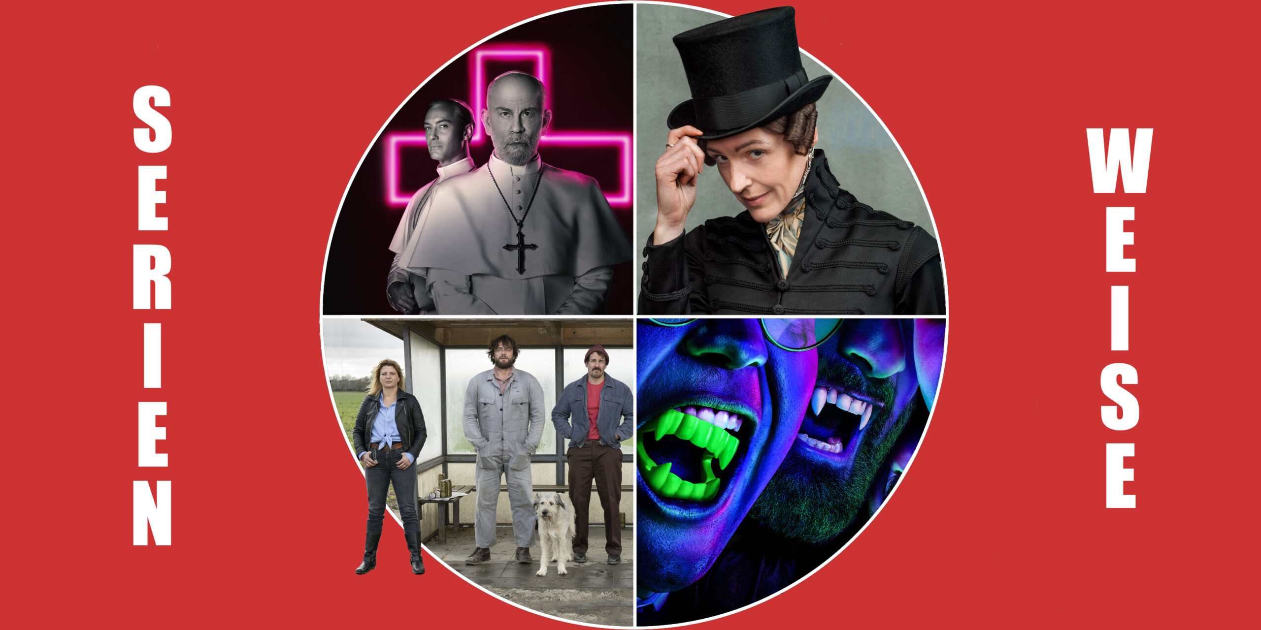 What We Do In the Shadows (c) Joyn / Warten auf'n Bus (c) rbb / The New Pope (c) Sky / Gentleman Jack (c) Sky