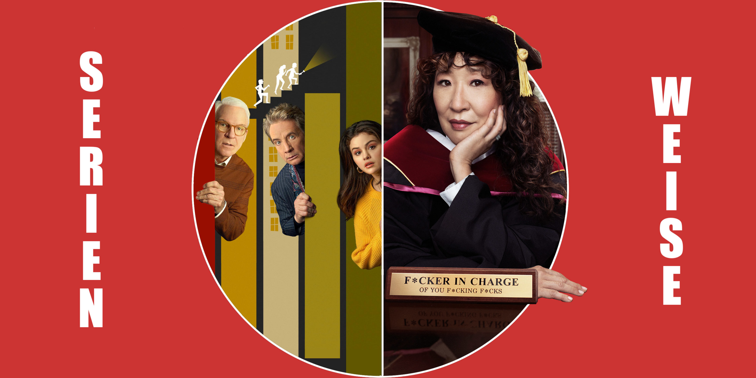 "Only Murders in the Building" (c) Disney / "Die Professorin" (c) Netflix