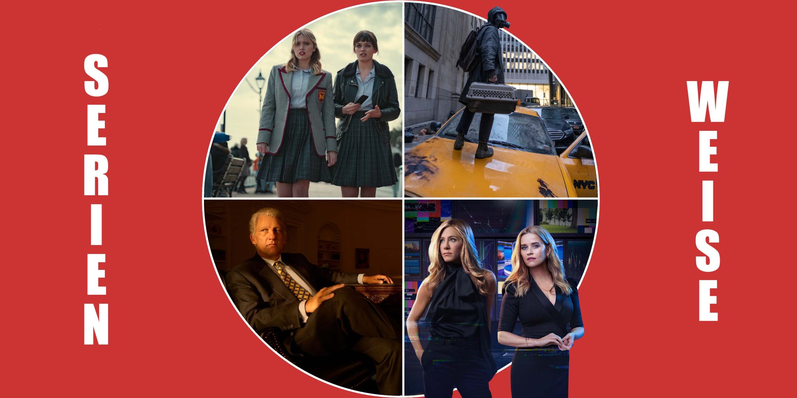 "Sex Education" (c) Netflix / "The Morning Show" (c) Apple / "Y: The Last Man" (Disney) / "Impeachment: American Crime Story" (c) Sky Deutschland