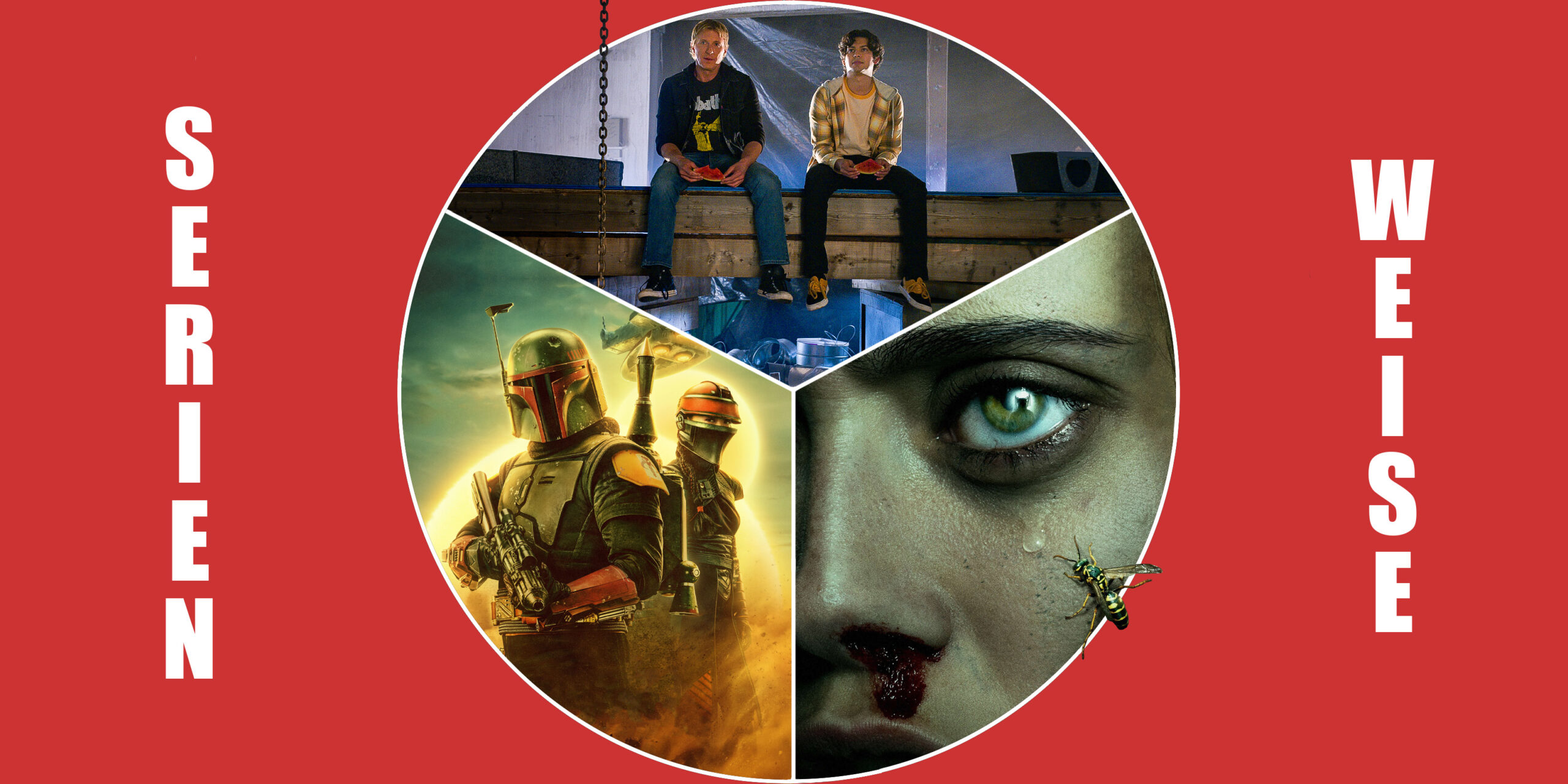 "Cobra Kai" (c) Netflix / "Das Buch von Boba Fett" (c) Disney / "Yellowjackets" (c) Sky Deutschland