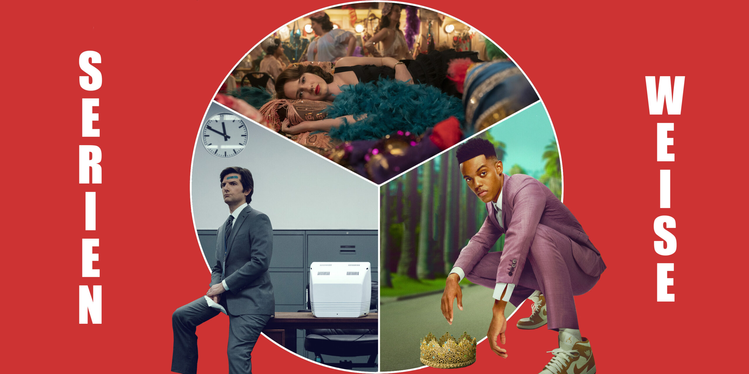 "Bel-Air" (c) Sky / "Severance" (c) Apple / "Marvelous Mrs. Maisel" (c) Amazon Prime