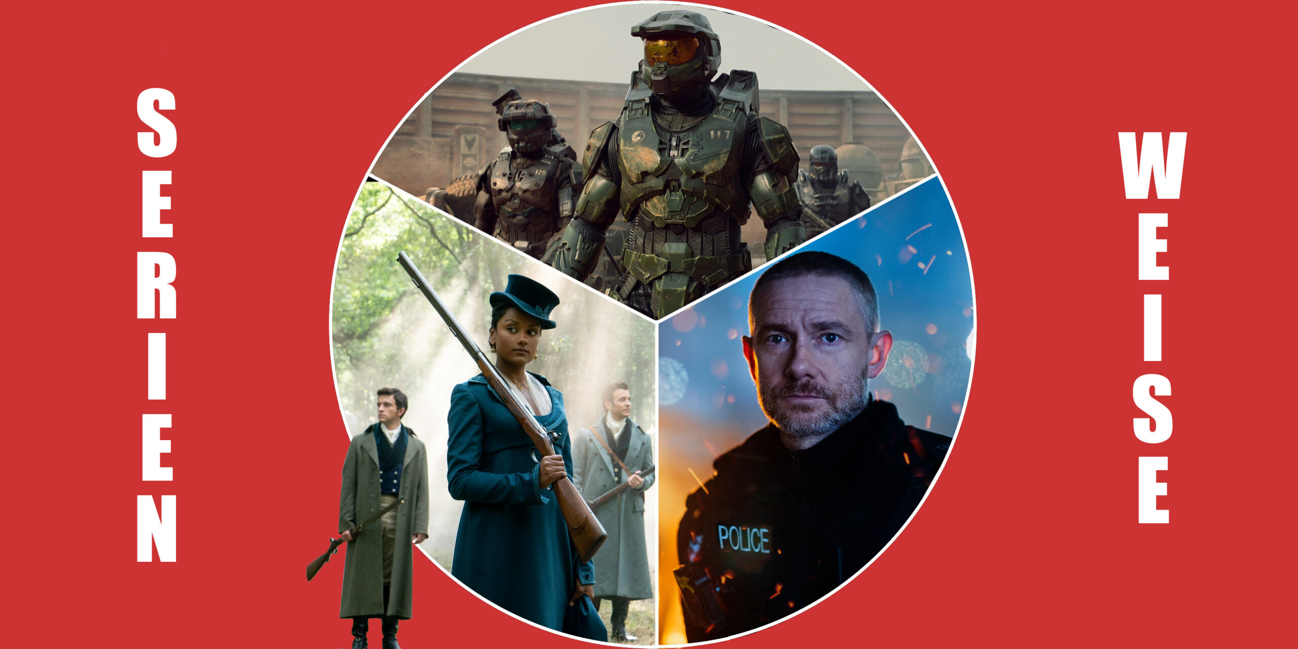 "Halo" (c) Sky Deutschland / "The Responder" (c) Magenta TV / "Bridgerton" (c) Netflix