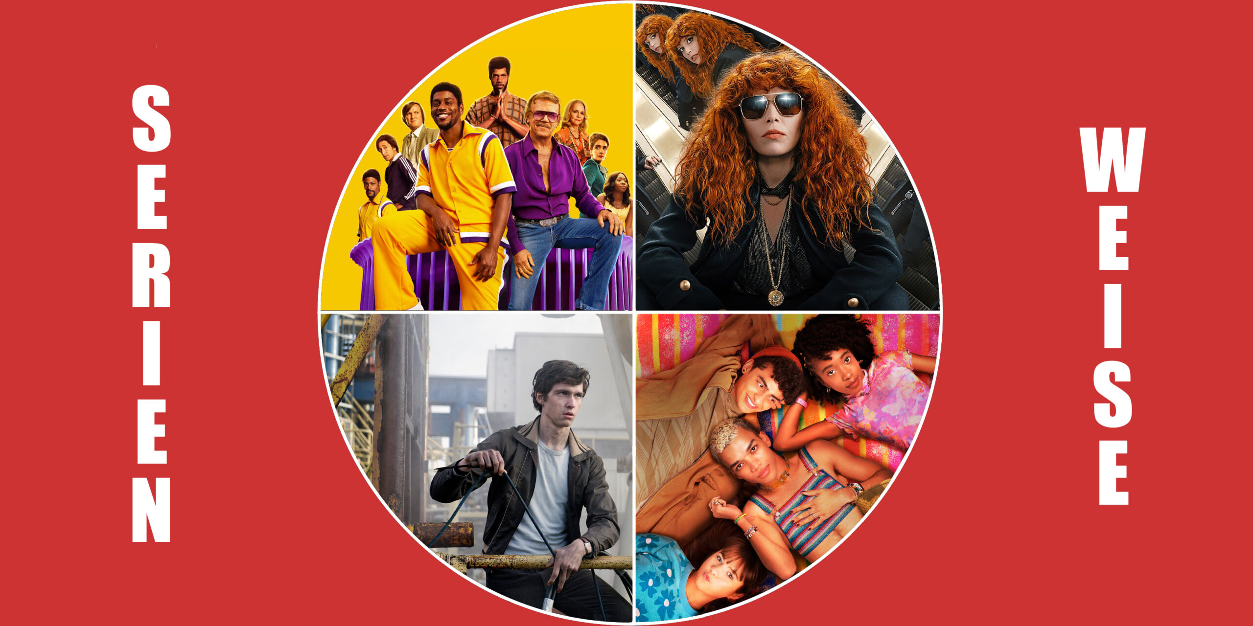 "Winning Time" (c) Sky Deutschland / "Matrioschka" (c) Netflix / "Generation" (c) RTL+ / "State of Happiness" (c) Arte