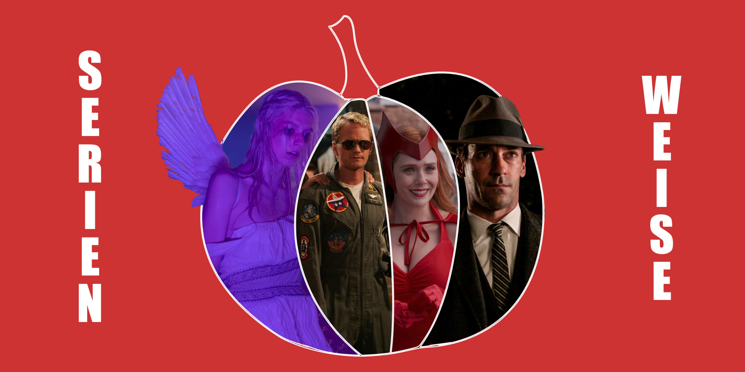 "Euphoria" und "Mad Men" (c) Wow / "How I Met Your Mother" und "WandaVision" (c) Disney+ /
