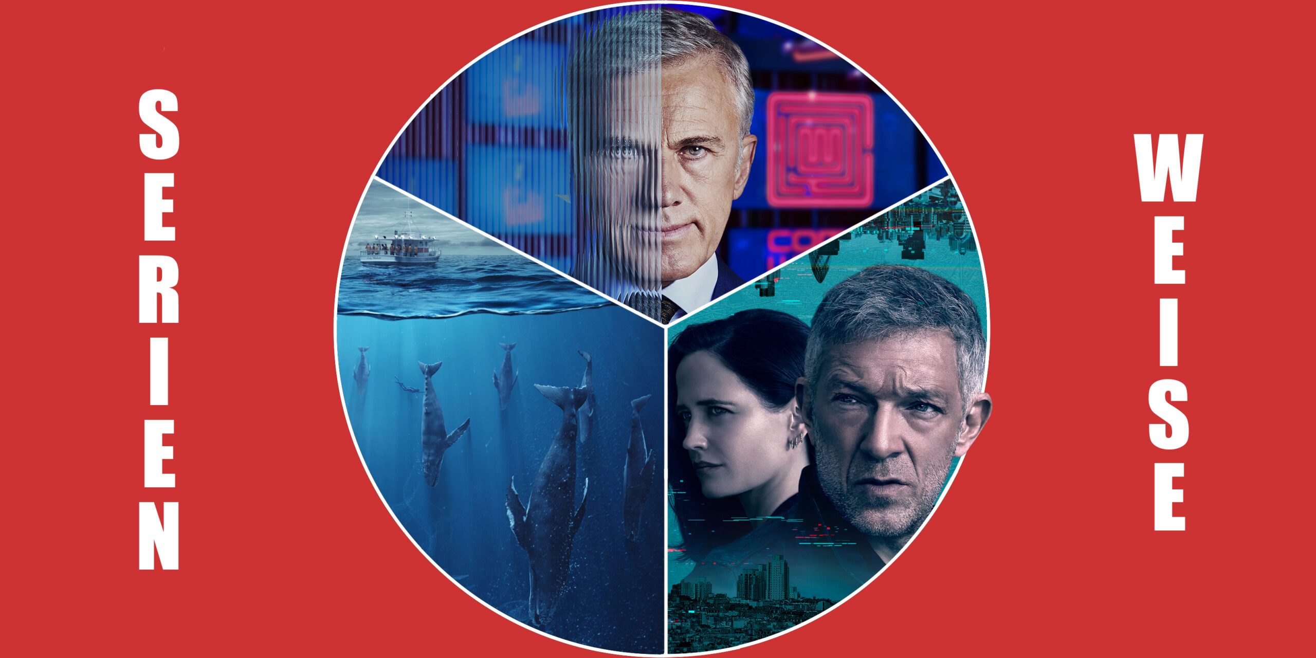 "The Consultant" (c) Prime Video / "Liaison" (c) Apple TV+ / "Der Schwarm" (ZDF)