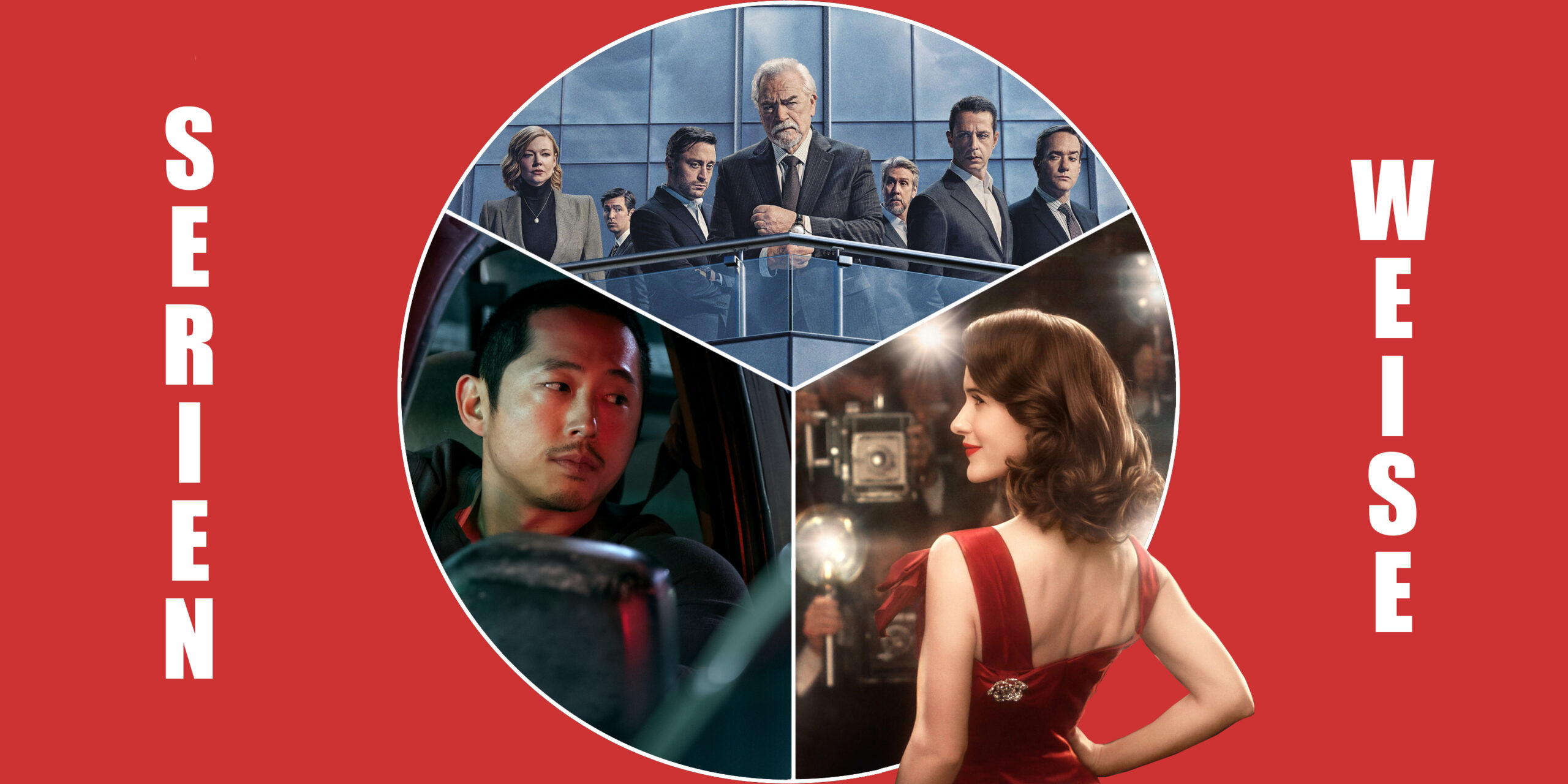 "Succession" (c) Wow / "Beef" (c) Netflix / "The Marvelous Mrs. Maisel" (c) Prime Video