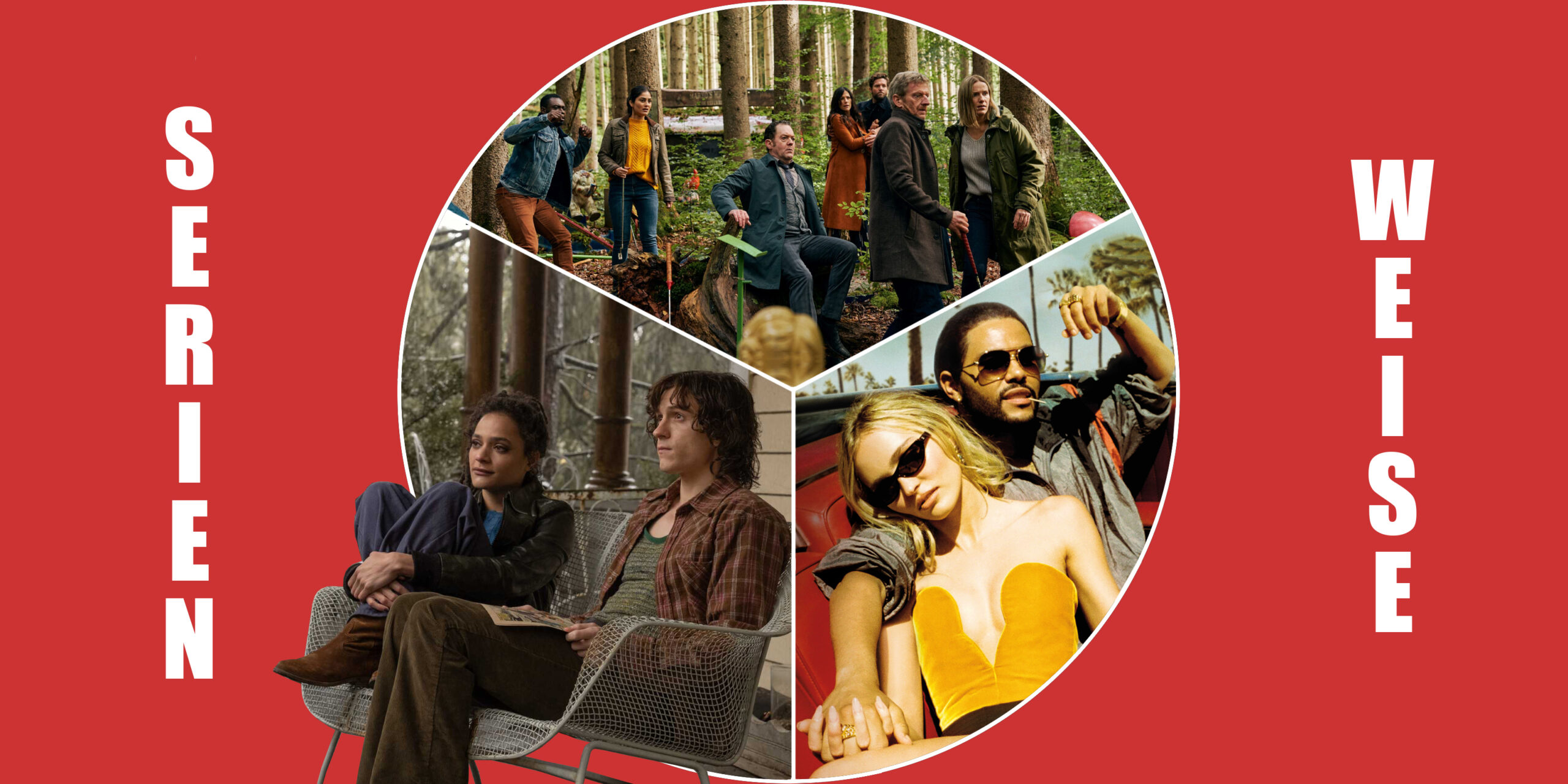 "Kohlrabenschwarz" (c) Paramount+ / "The Crowded Room" (c) Apple TV+ / "The Idol" (c) Wow