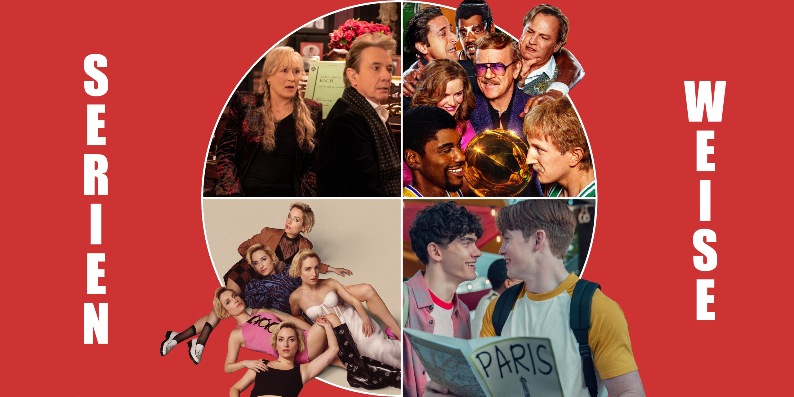 "Only Murders in the Building" (c) Disney+ / "Winning Time" (c) HBO / "Heartstopper" (c) Netflix / "Slip" (c) Paramount+